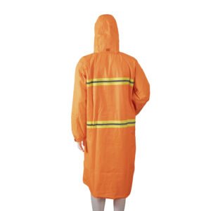 orange fisherman raincoat back