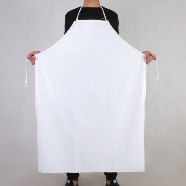 white waterproof apron