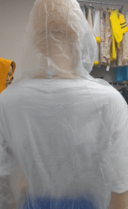 clear pvc rainwear​ real shot back