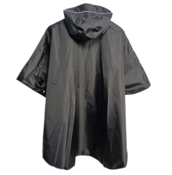 kids black rain poncho back