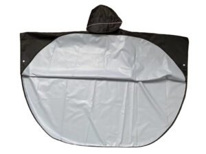 kids black rain poncho interior