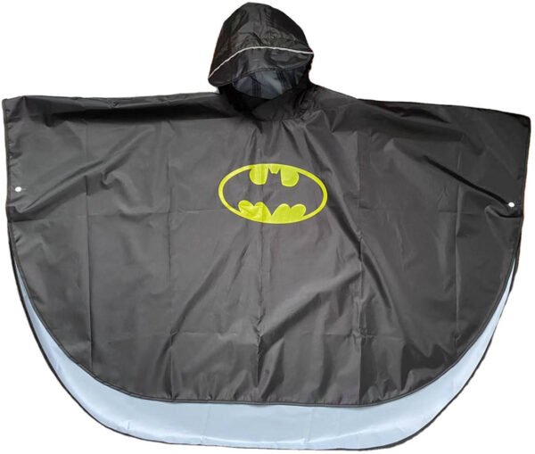 Kids Black Batman Rain Poncho - Imagen 3