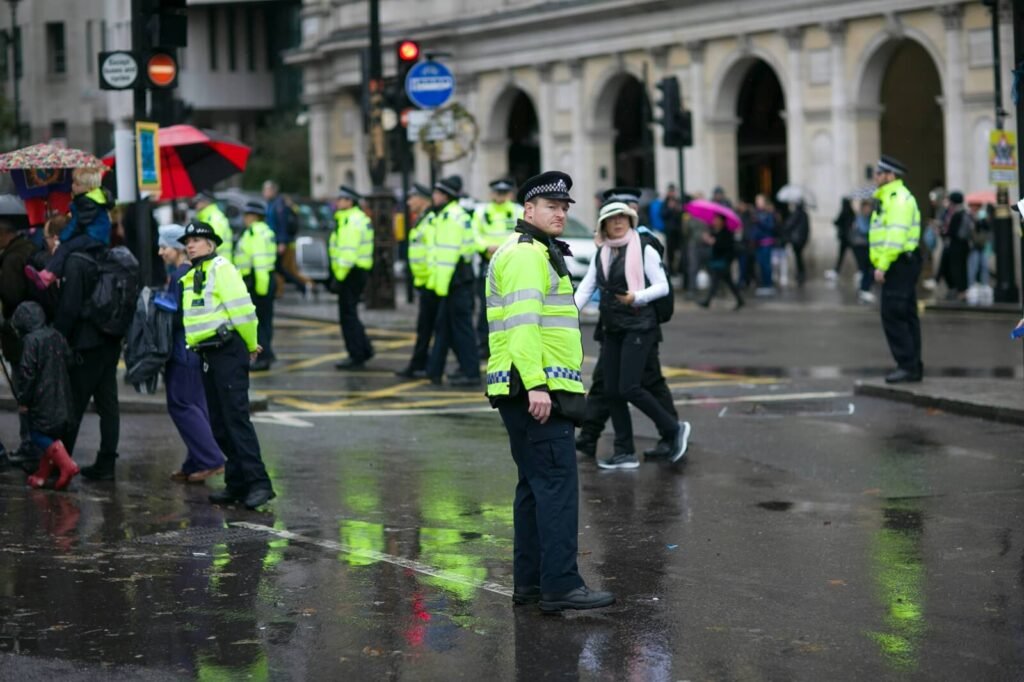 police man raincoat