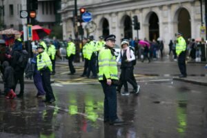 police man raincoat