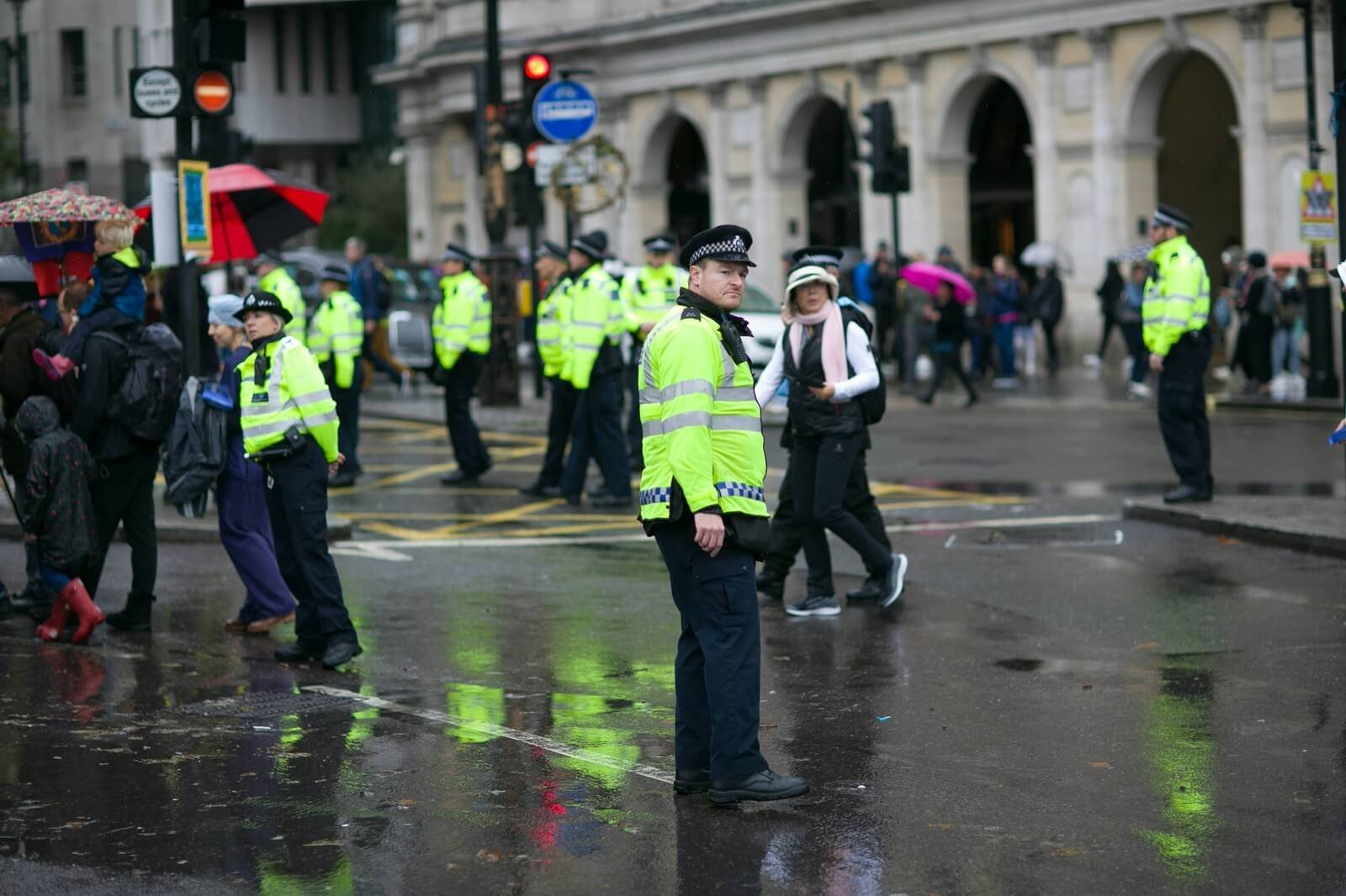police man raincoat