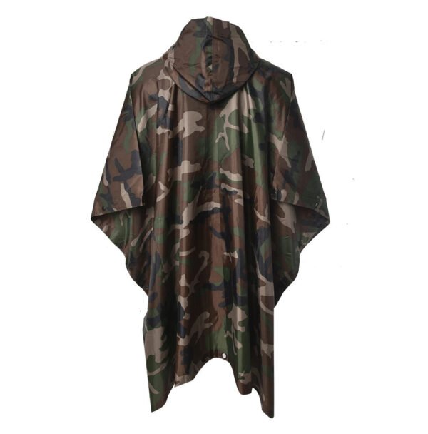 camouflage raincoat back