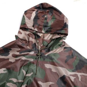 Camouflage raincoat hood